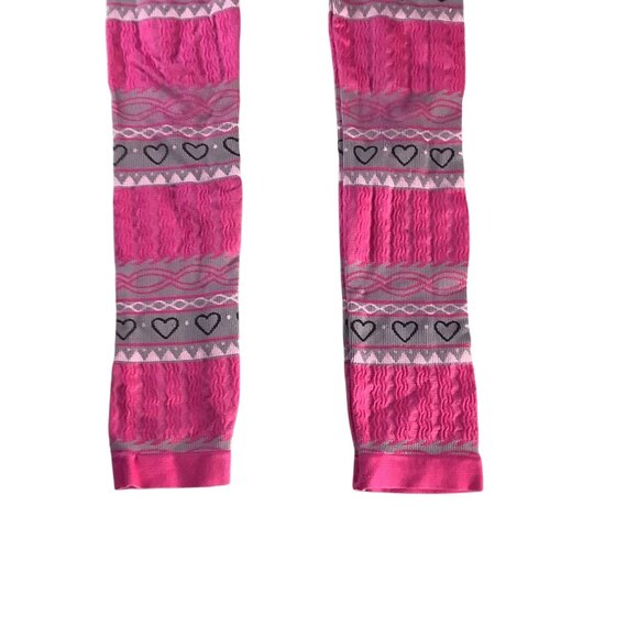 One Step Up Girls Pink & Gray Heart Pattern Leggings One Size (7-16) Nylon Blend - Picture 8 of 11